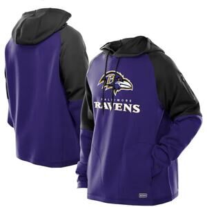 Men's Baltimore Ravens New Era Purple Combine Authentic Color Block Raglan
